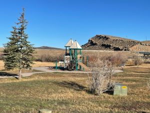 Playground next to pavillion